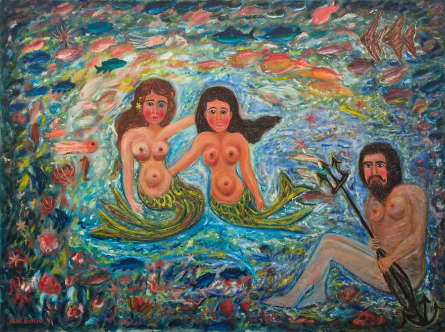 Fantasy NS2014.016 Neptune and Two Mermaids in an Aquarium